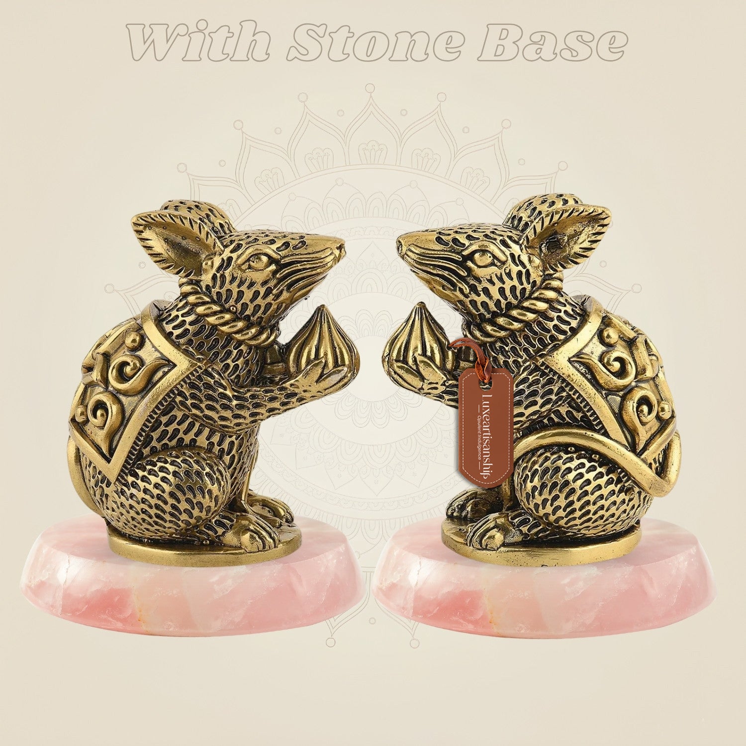 4 inch– Mouse handmade Statues with stone base