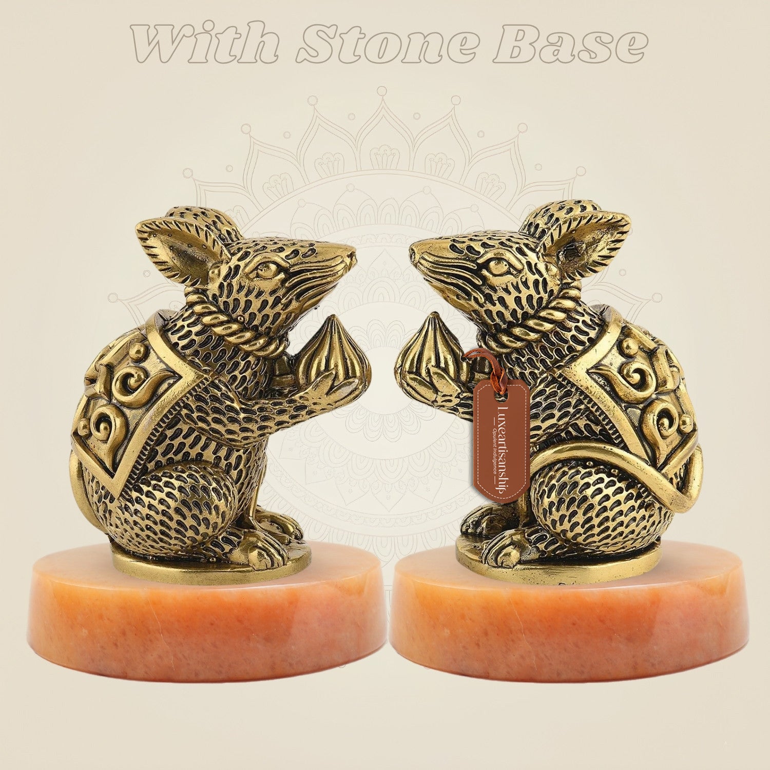 Mushakraj Brass Statues on stone