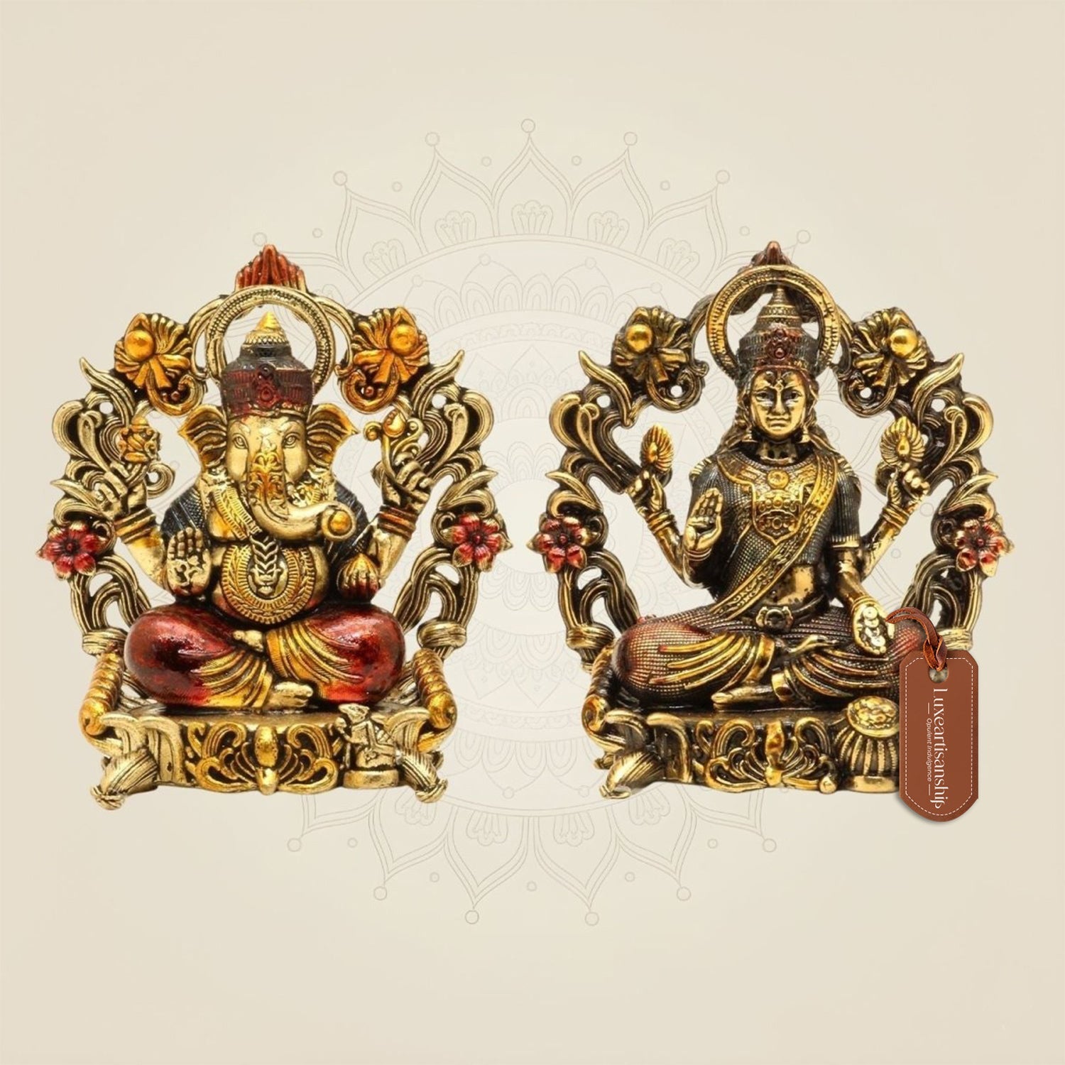 Multi colored Singhasan Lightweight Statues