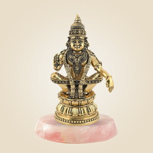 Ayyappa Brass Statue Stone Base