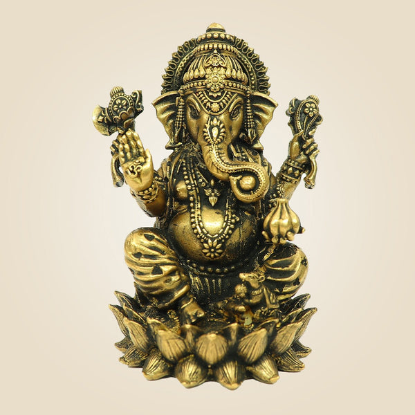 3" Lord Ganesha Bronze Idol – Auspicious Divine Murti for Mandir