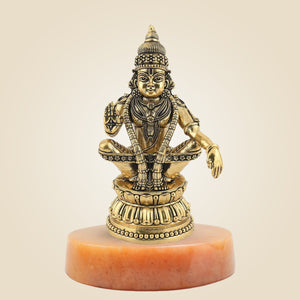 Brass Ayyappa Idol with Stone Base