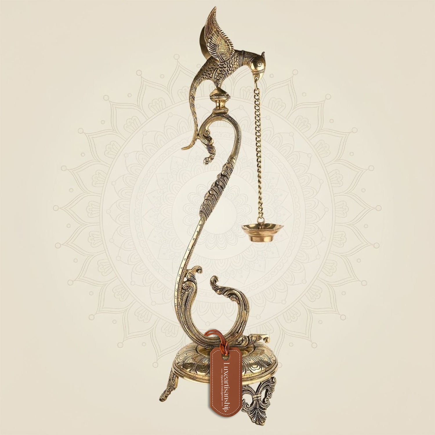 24" Brass Parrot Diya