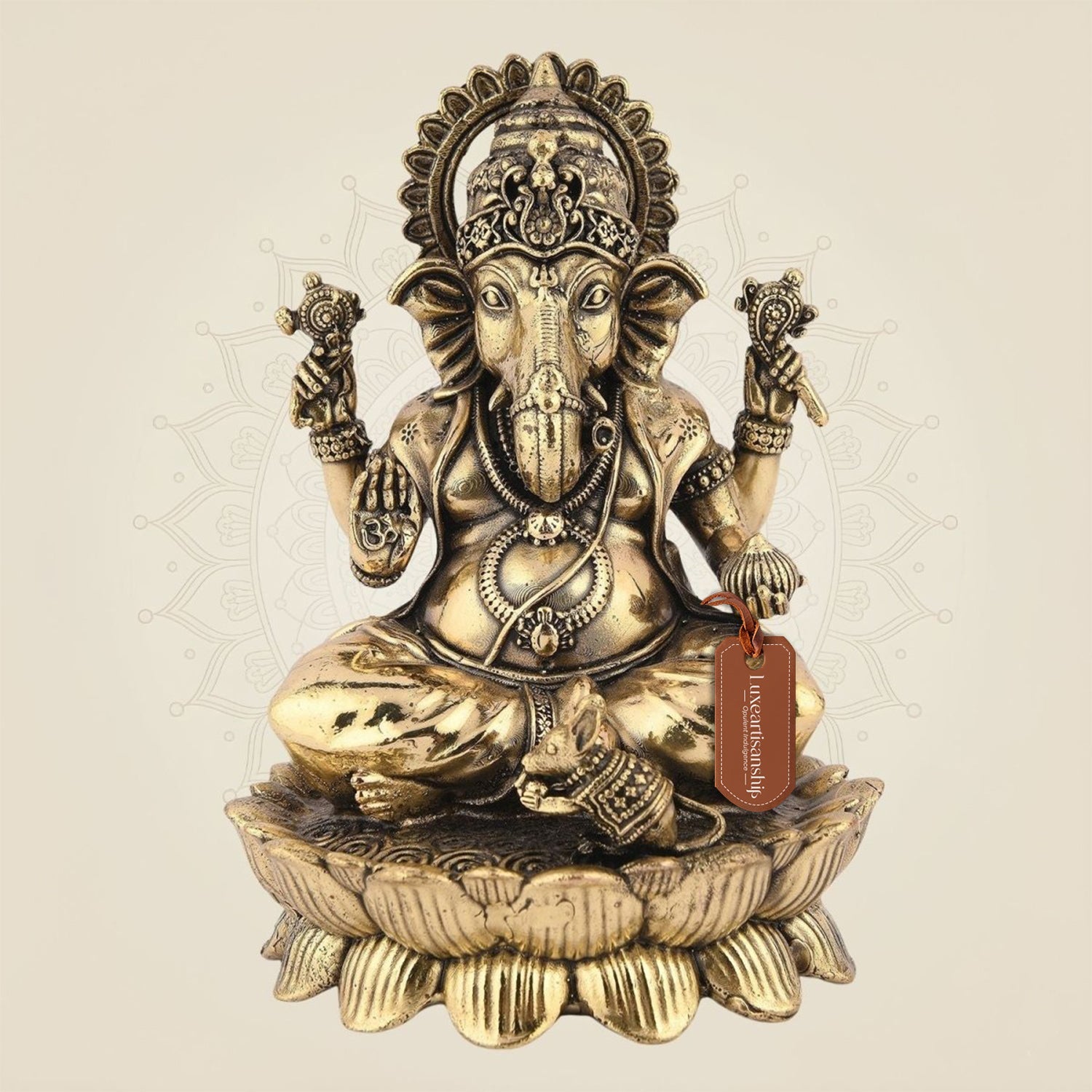 Chaturbhuj Ganesha Brass Idol