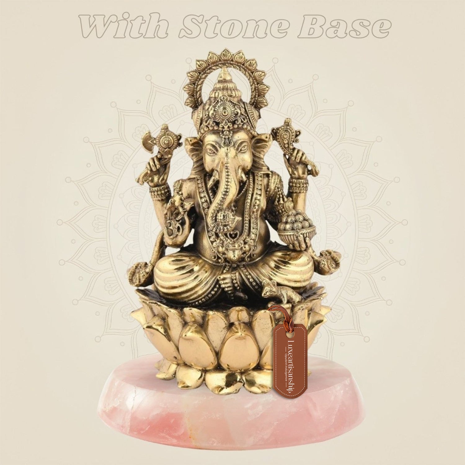 Ganesha Idol – 5.25" Handcrafted Pure Brass Murti Lightweight Artisan for Pooja & Decor - Luxeartisanship