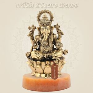 Ganesha Idol – 5.25" Handcrafted Pure Brass Murti Lightweight Artisan for Pooja & Decor - Luxeartisanship