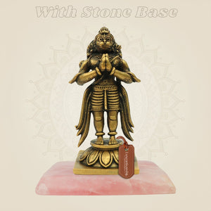 Bronze Bajrangbali Idol with stone base