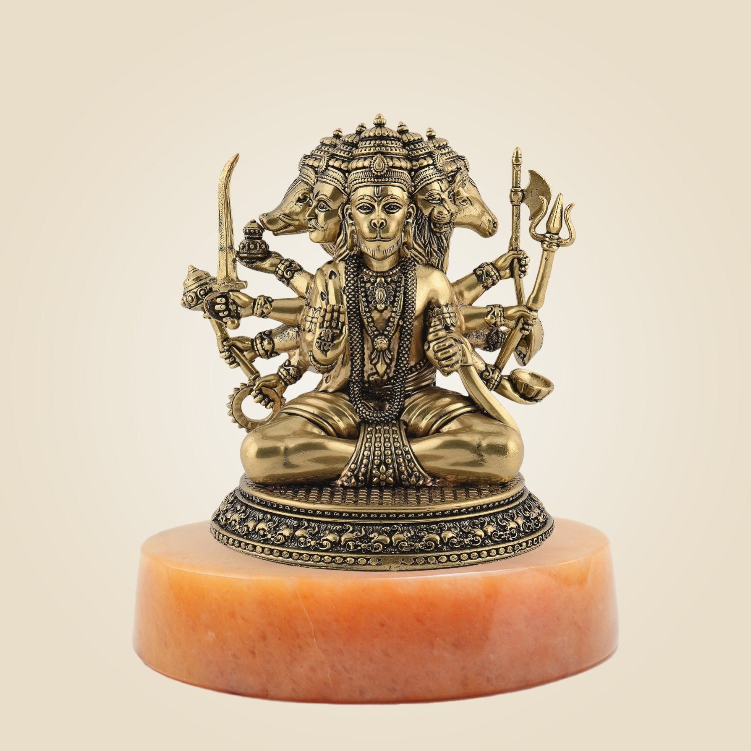 Panchmukhi Hanuman Idol with Stone Base