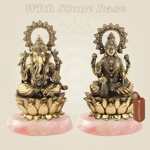Lakshmi Ganesh on Lotus Brass Sculpture - Luxeartisanship