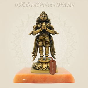 Bronze Hanuman Idol on gemstone base