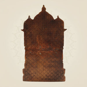 Premium Brass Ganesh Idol Big Size in Carved Mandap