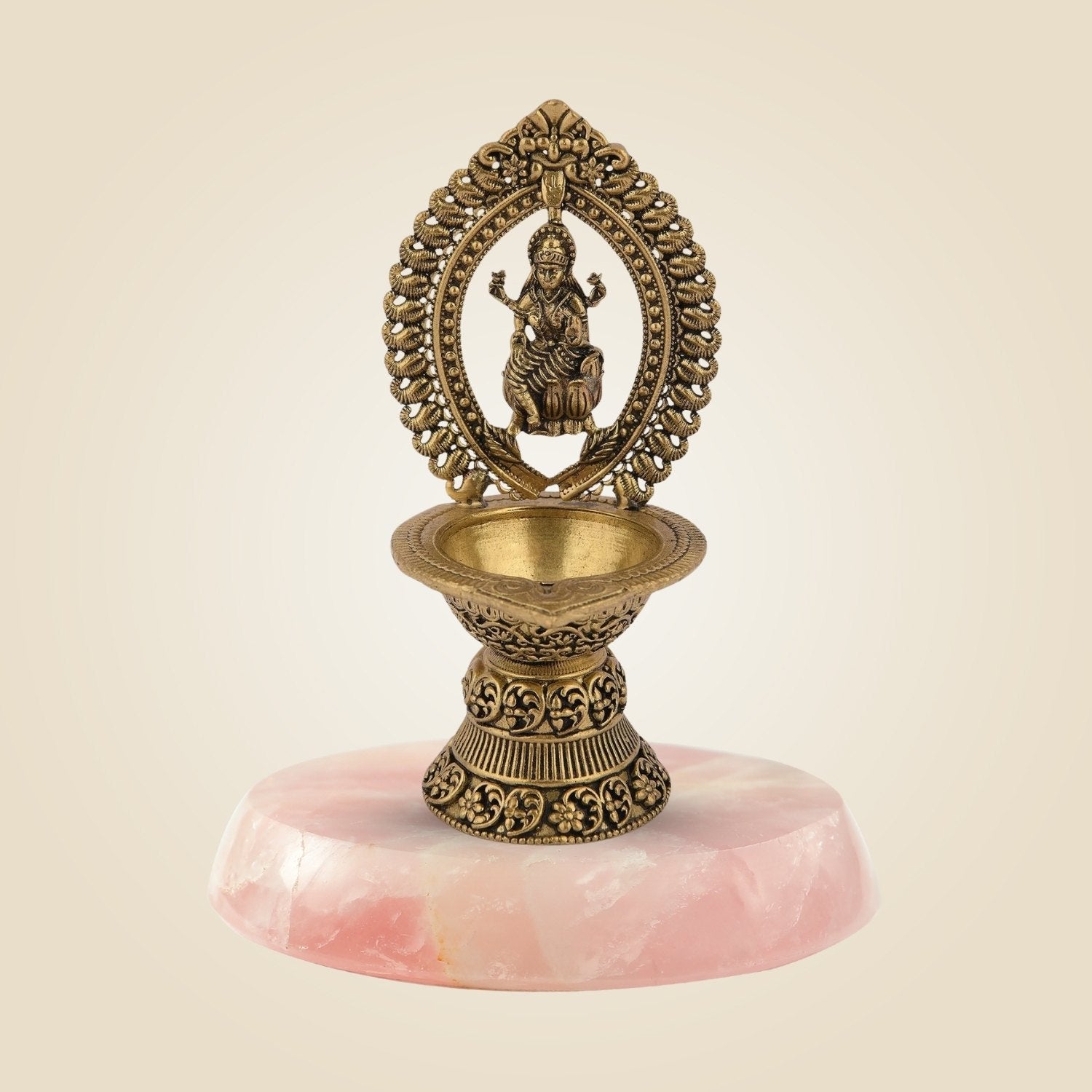 Brass Diya with Stone Base