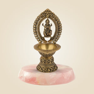 Brass Diya with Stone Base