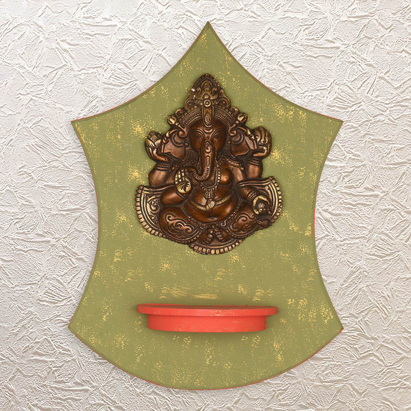 Pure Brass Lord Ganesh • Artistic 16" Wall Frame • Festive & Spiritual Décor