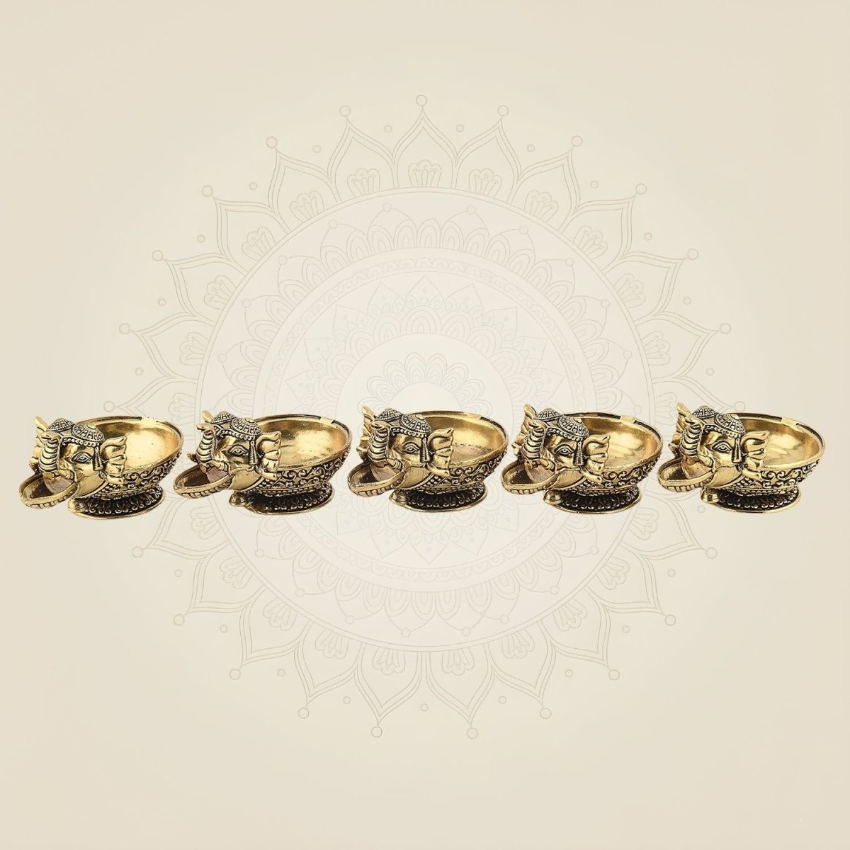 Elephant Diya Set of Brass