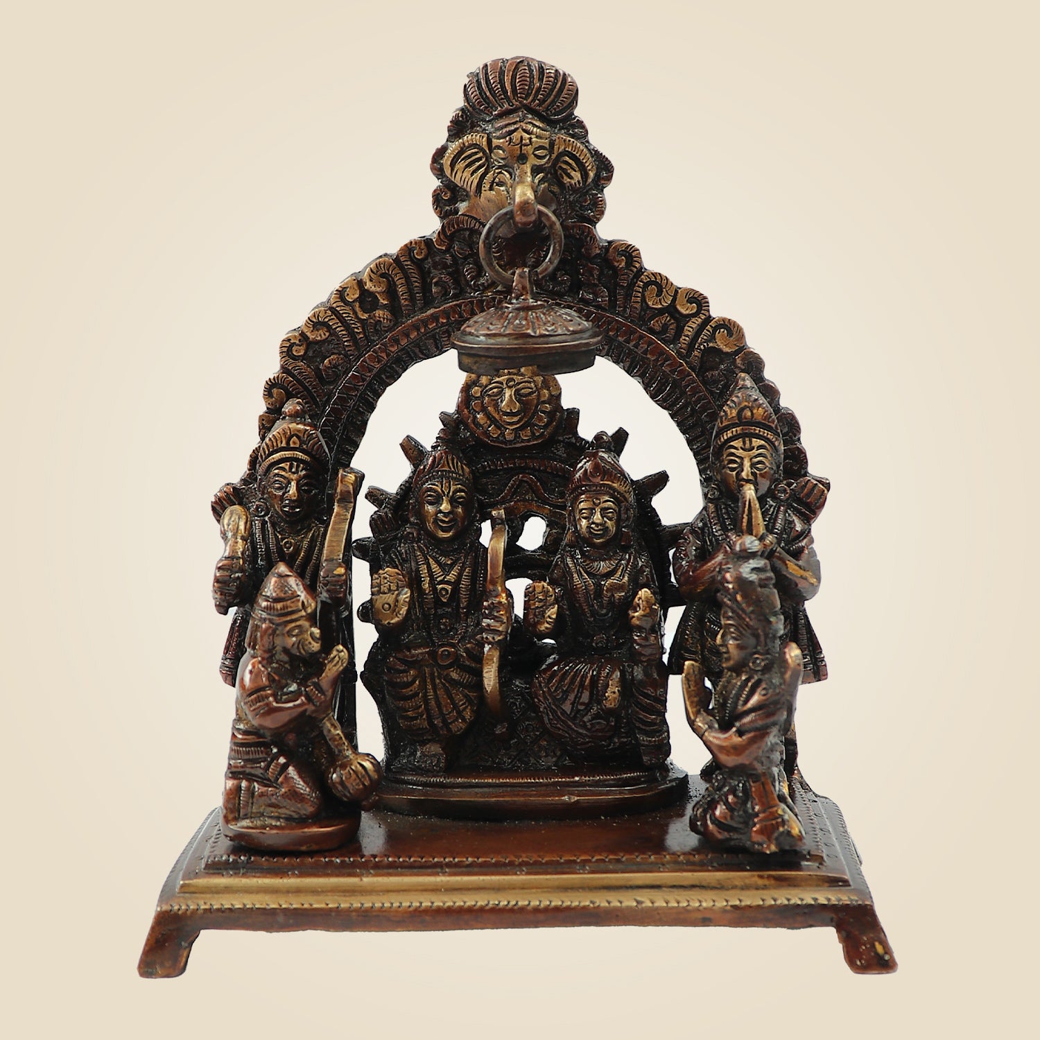 Handcrafted Ram Darbar Brass Statue 6.5" – Elegant Temple & Living Room Décor