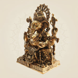 19 Inch Large Lord Ganesha Murti Decorative Spiritual Statue - Luxeartisanship