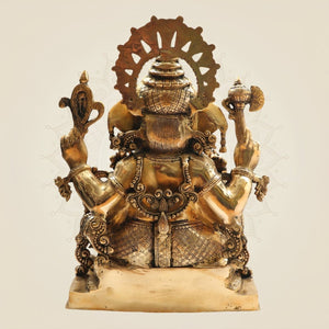 19 Inch Large Lord Ganesha Murti Decorative Spiritual Statue - Luxeartisanship