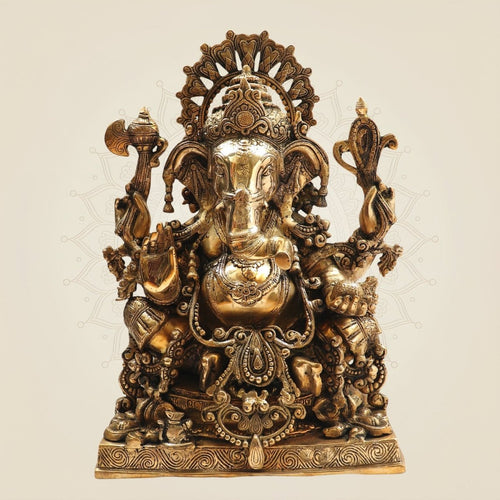 19 Inch Large Lord Ganesha Murti Decorative Spiritual Statue