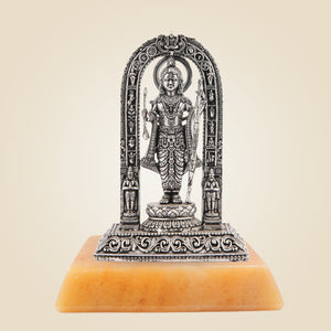 Brass Silver Finish with Stone Base