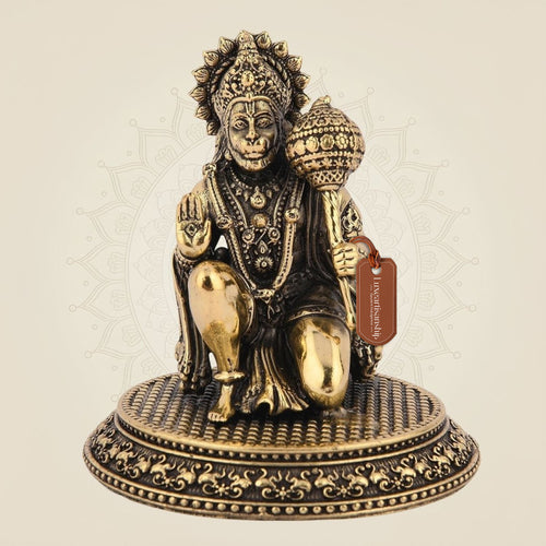 Pure Brass Hanuman Ji Idol – 3.5 Inch Handcrafted For Vastu