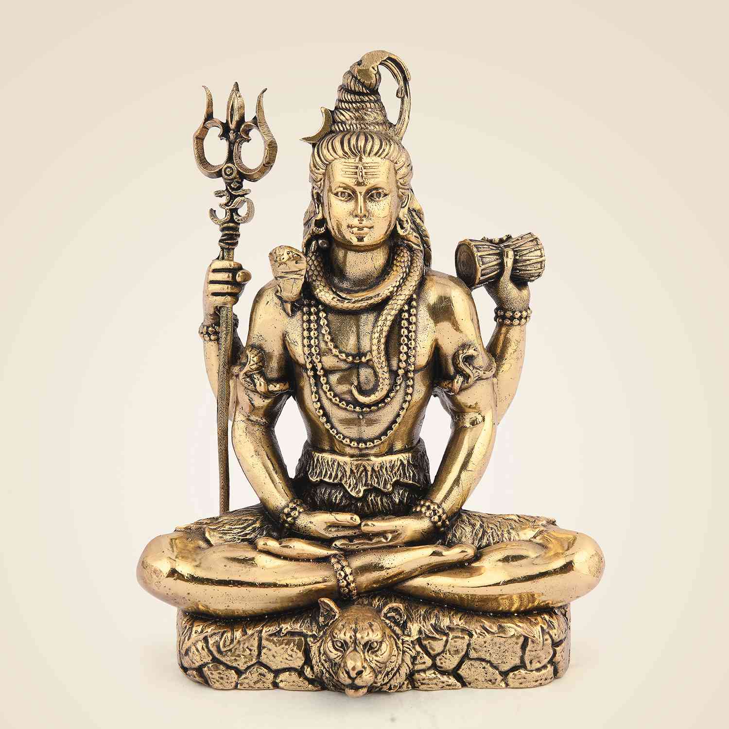 Lord Shiva Idol in Meditative Pose – 5" Pure Brass Statue Handcrafted & Spiritual Decor