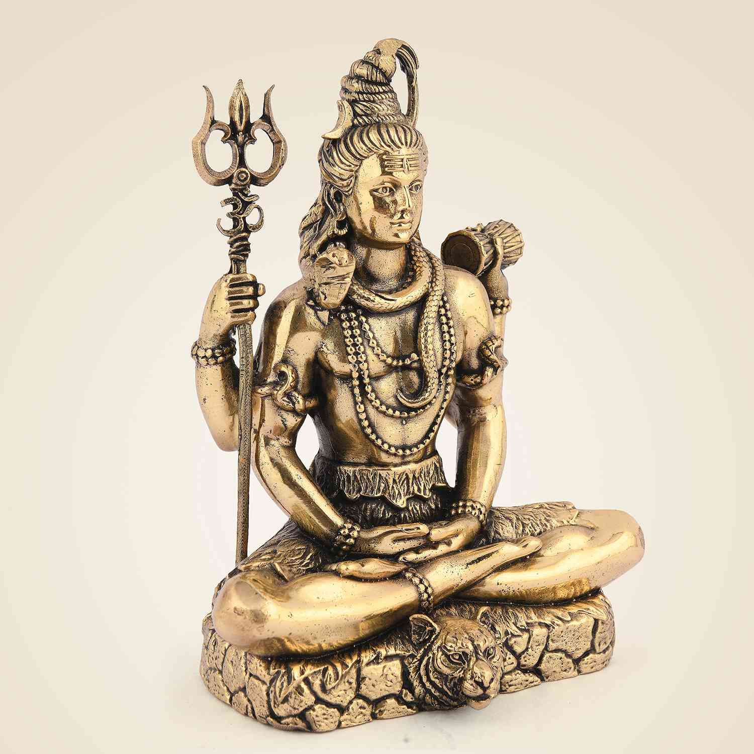 Lord Shiva Idol in Meditative Pose – 5" Pure Brass Statue Handcrafted & Spiritual Decor