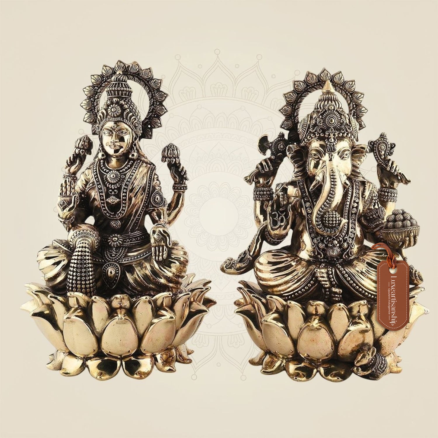 Ganesh Lakshmi Brass Idol