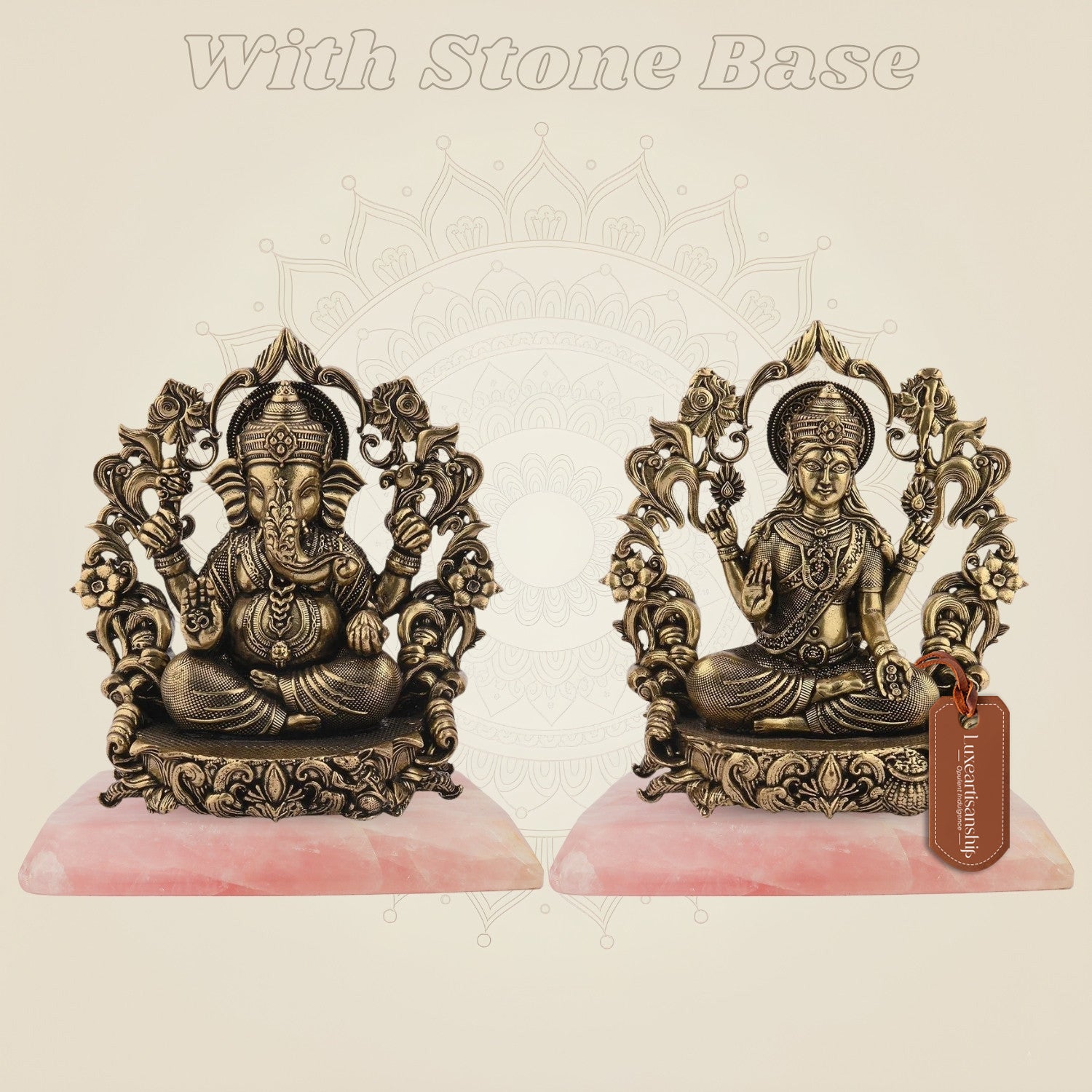 Ganesha Lakshmi with Gemstone Base