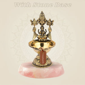 Balaji & Laxmi Brass Diya – 5.5" Handcrafted Artisan Oil Lamp Pooja Deepak for Temple - Luxeartisanship