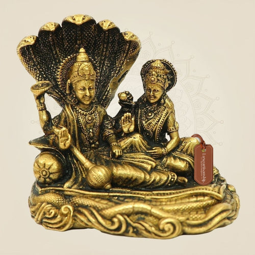 2.25" Bronze Lakshmi Narayana Idol – Divine Laxmi Vishnu Murti Set