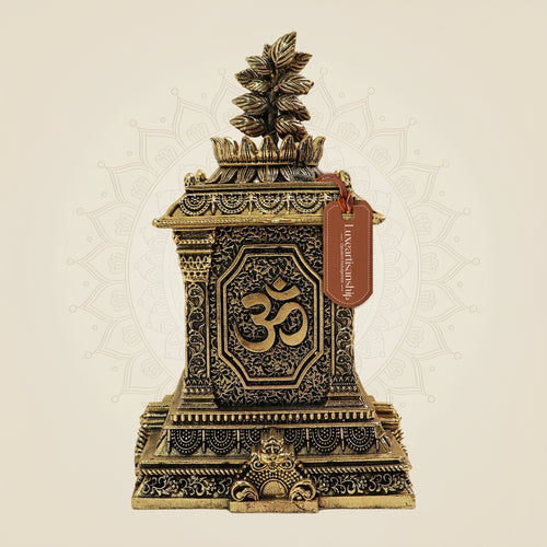 5.5" Traditional Pure Brass Tulsi Maadam with Om Design