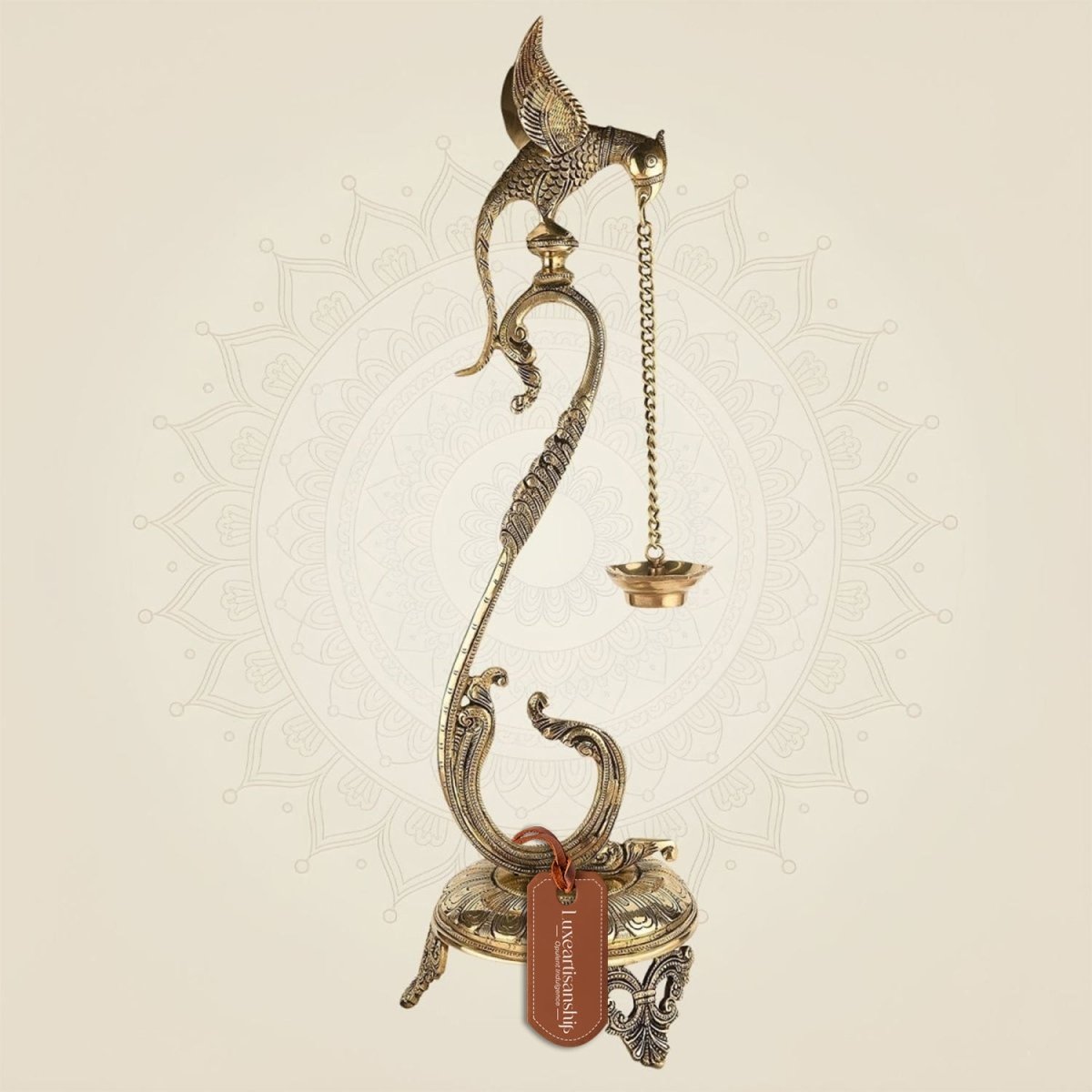 24" Brass Parrot Diya