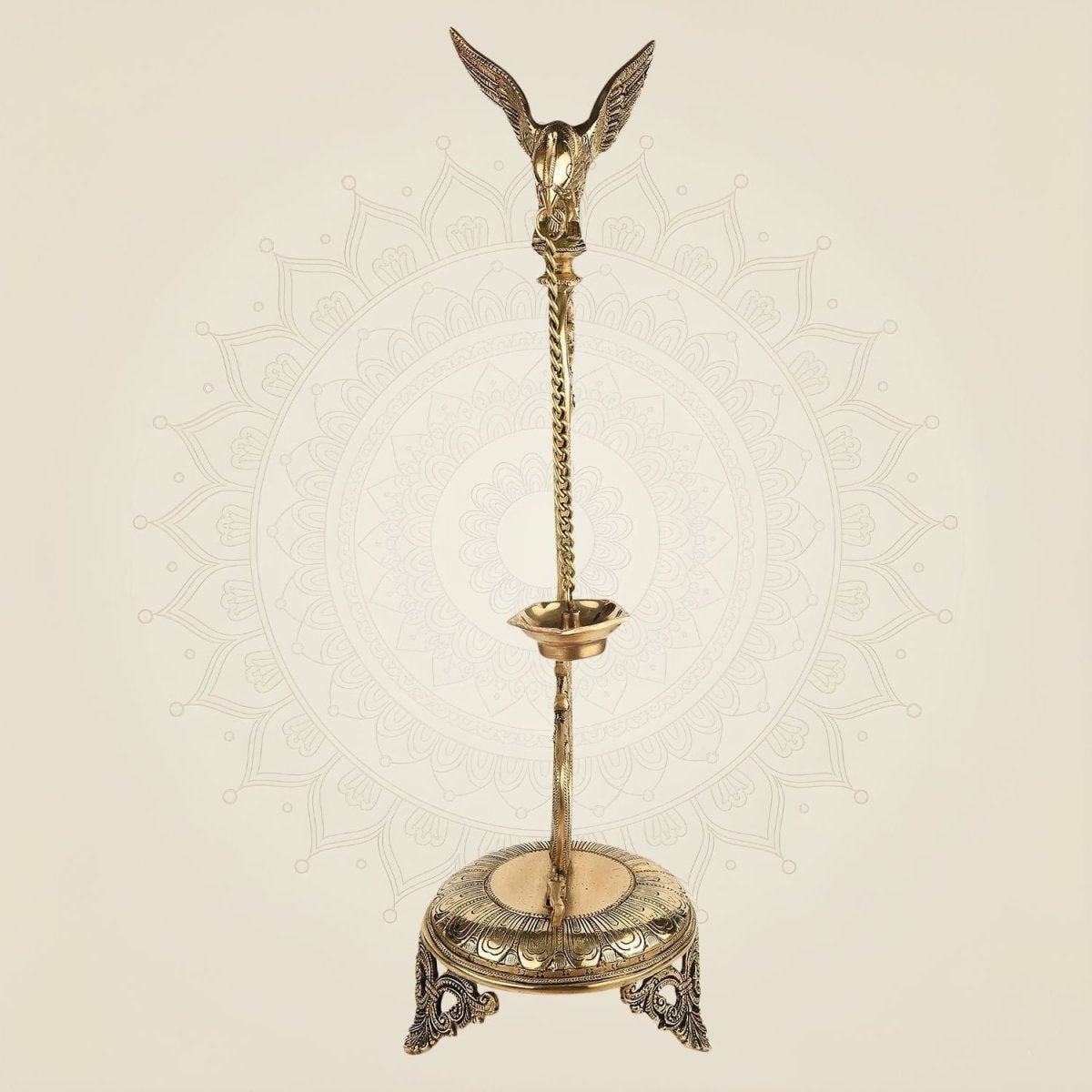 Elegant Brass Parrot oil lamp