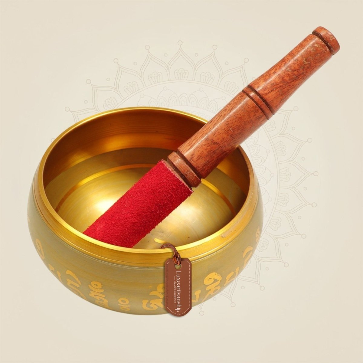 2.5" Tibetan Brass Meditation Bowl Set for Yoga Meditation Practice - Luxeartisanship