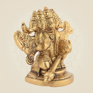 Brass Panchmukhi Hanuman Idol  - Luxeartisanship