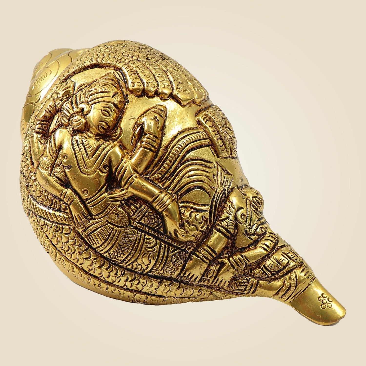 Vishvarupa Blowing Brass Shankh 2.5" – Spiritual Décor for Positivity