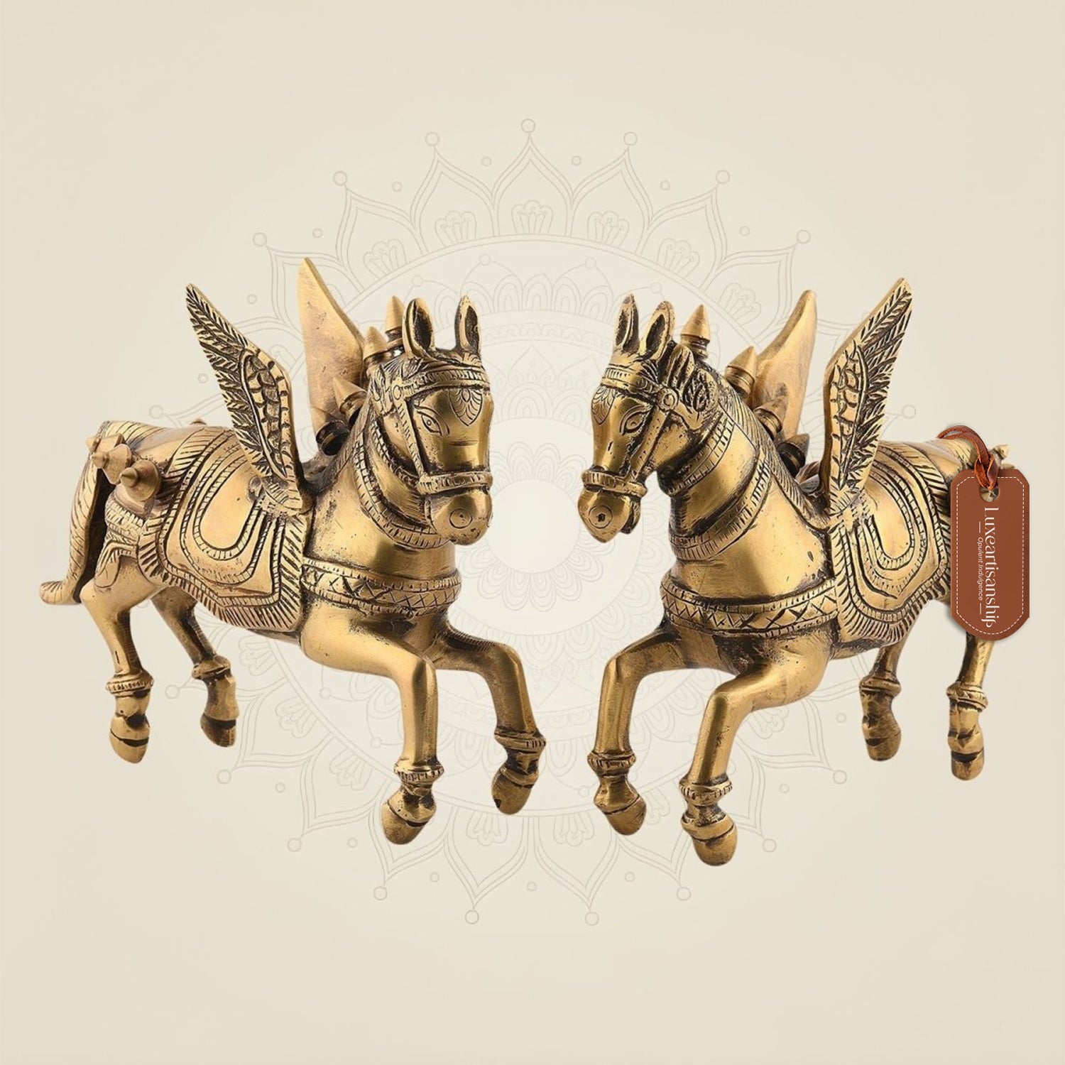 Flying Horse Brass Pair 6.75- inch