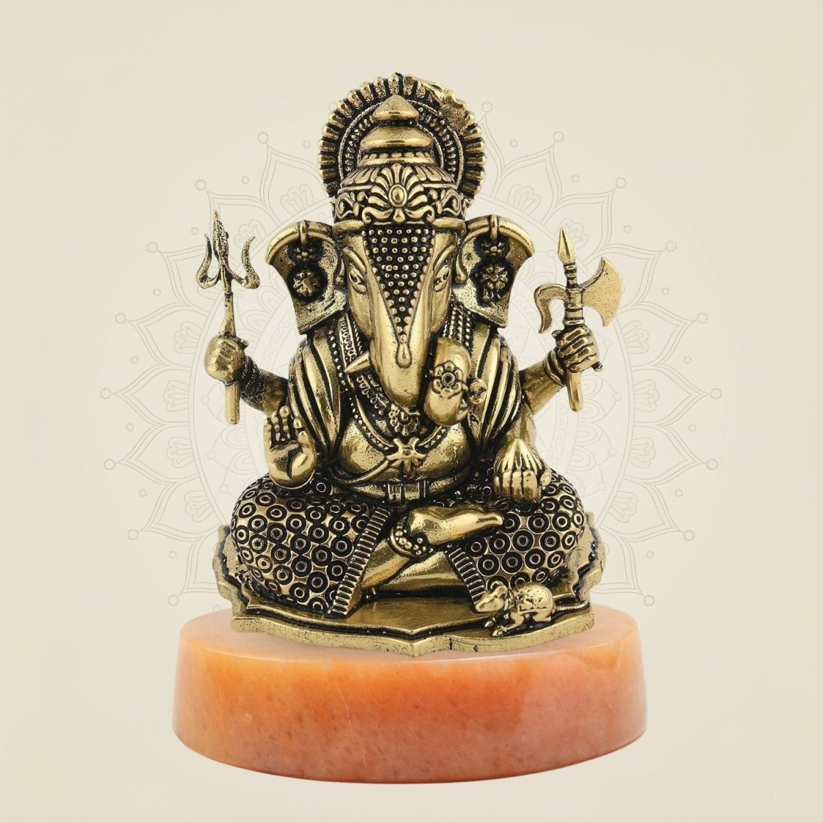 Ganesha Brass Idol with stone base