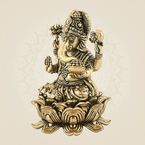 Ganesha Idol Seated on Lotus
