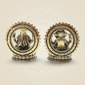 3" Brass Lakshmi Ganesha Idol & Statue for Wealth, Luck & Positive Energy - Luxeartisanship