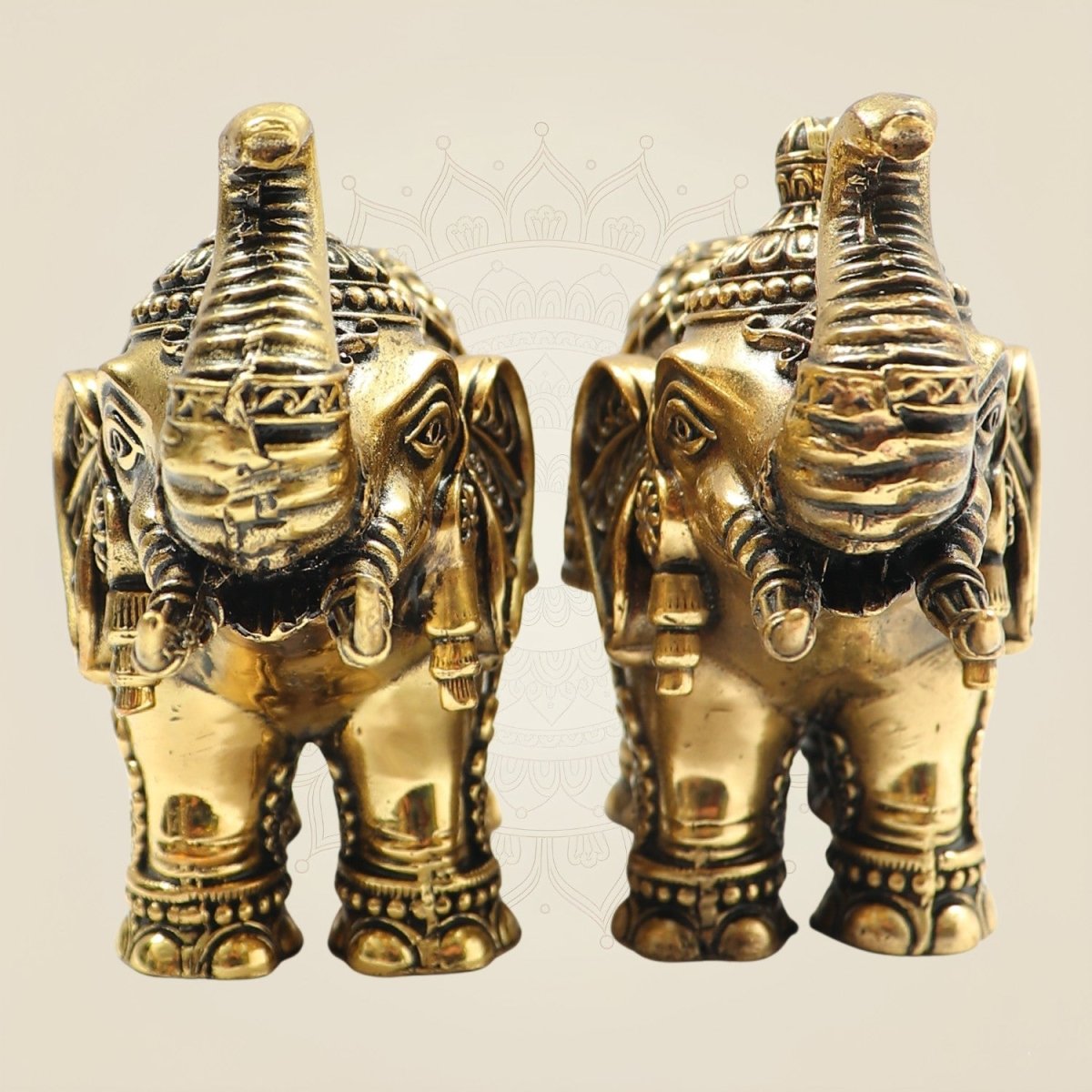 3" Brass Maharaja Elephant Statue Inspired by Royal Heritage - Luxeartisanship
