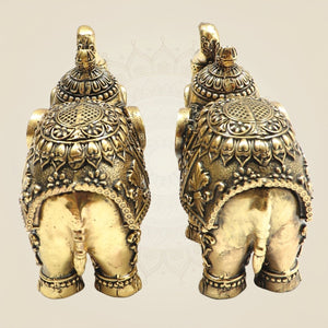 3" Brass Maharaja Elephant Statue Inspired by Royal Heritage - Luxeartisanship