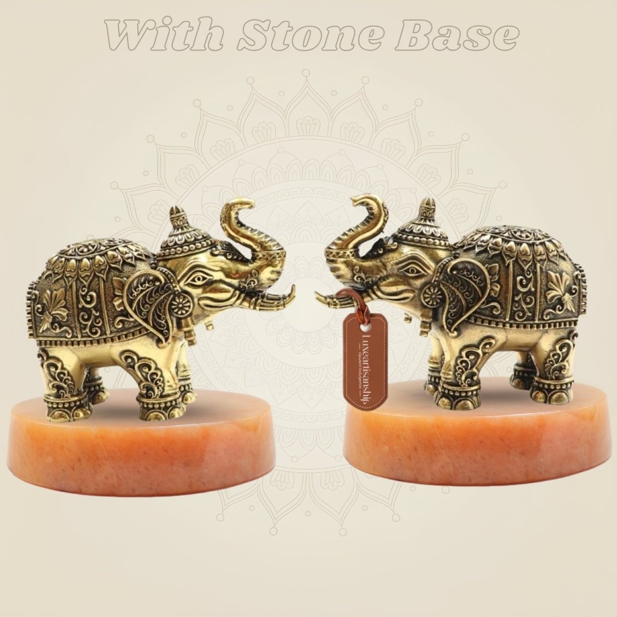 3" Brass Maharaja Elephant Statue Inspired by Royal Heritage - Luxeartisanship