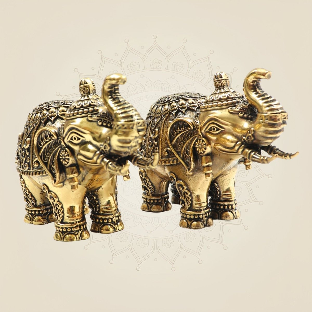 3" Brass Maharaja Elephant Statue Inspired by Royal Heritage - Luxeartisanship