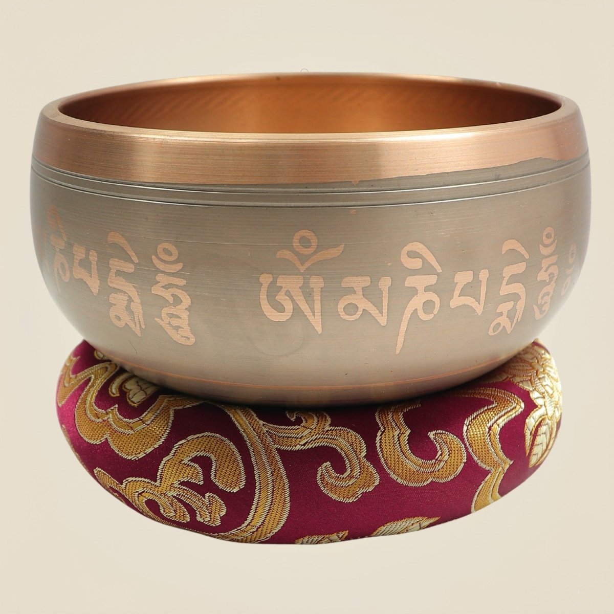 3" Brass Tibetan Healing Sound Meditation Bowl Set with Cushion - Luxeartisanship