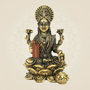 3" Goddess Lakshmi Bronze Idol