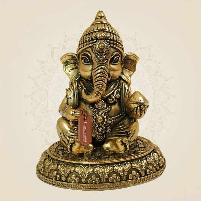 Small Brass Ganesh Statue for Gifting