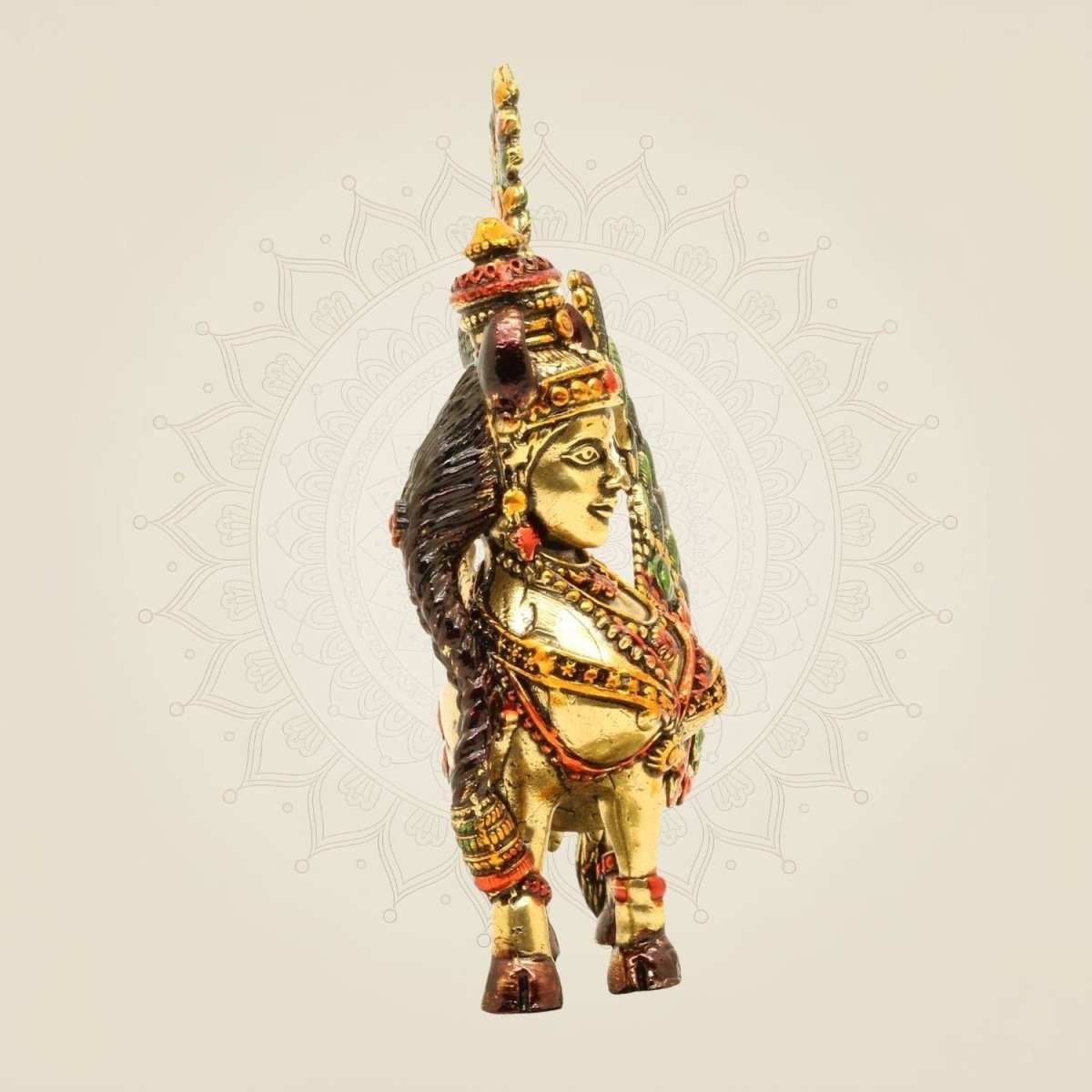 3" Inch Kamdhenu Cow Idol – Pure Brass Lightweight Vastu Approved for Home - Luxeartisanship