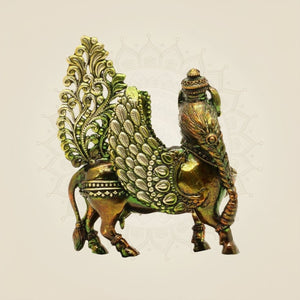 3" Inch Kamdhenu Cow Idol – Pure Brass Lightweight Vastu Approved for Home - Luxeartisanship